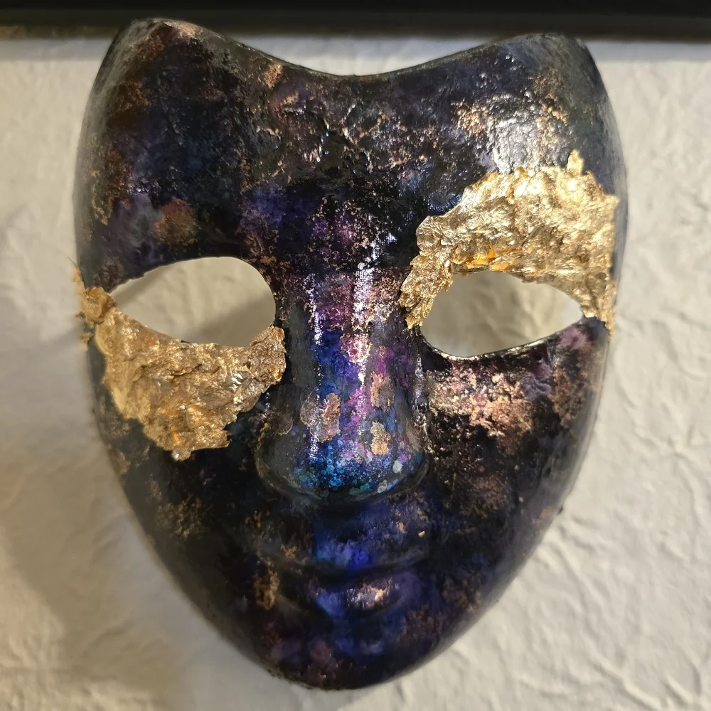 HANDCRAFTED Upcycled OSFM Cos-Play Festival Face Mask HANDPAINTED Wall Art Decor - Picture 3 of 17
